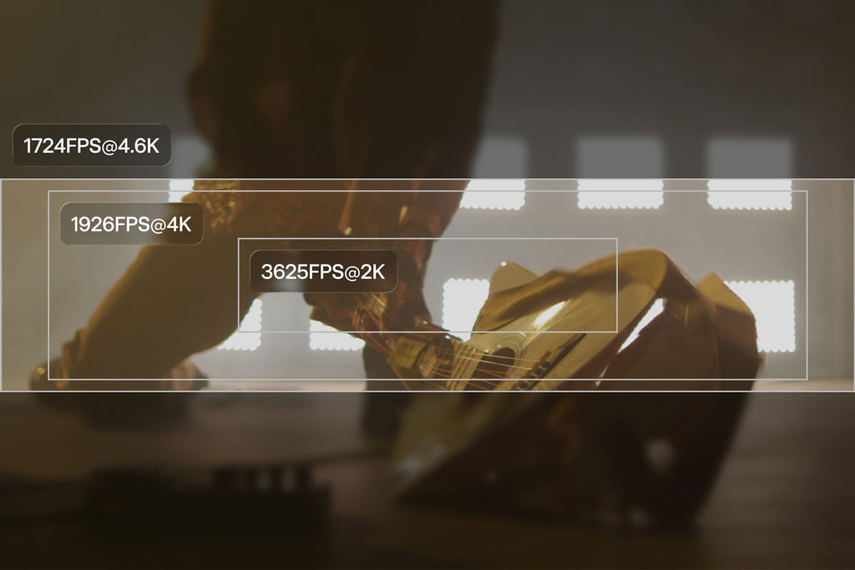 comparison of frame rates and aspect ratios of someone smashing a guitar on the ground