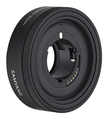 angled view of the samyang lens