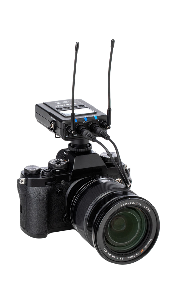 camera mounted UwMic9S, Saramonic UwMic9S Kit 2 Advanced 2-Person Wireless UHF Lavalier System