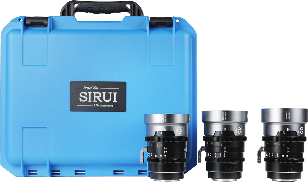 Sirui IronStar T1.9 1.5x Anamorphic Full Frame Cine Three-Lens Kit