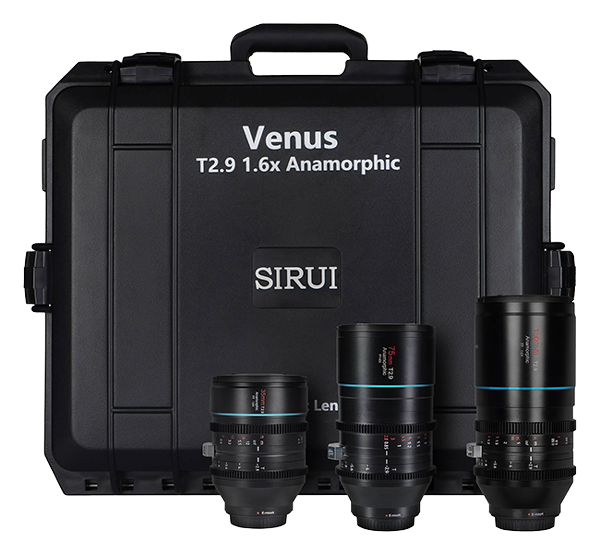 Sirui Venus T2.9 1.6x Full-Frame Anamorphic 3-Lens Kit