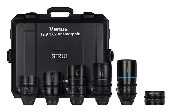 Sirui Venus T2.9 1.6x Full-Frame Anamorphic 5-Lens Kit With 1.25x Adapter