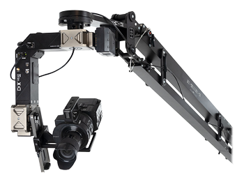 close up of the Slidekamera Bold Jib head with camera attached
