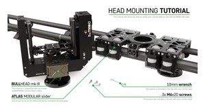 Slidekamera heavy bullhead with Titan slider showcasing unified head mount