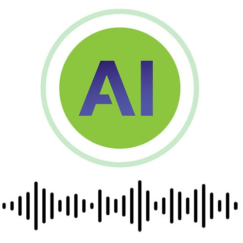 green ai icon with soundwave underneath