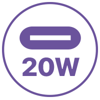 symbol showing 20w port, Sonnet Echo 13 Triple 4K Display Dock