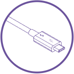 purple thunderbolt cable icon