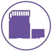purple sd/micro sd icon