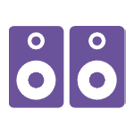 purple speakers icon