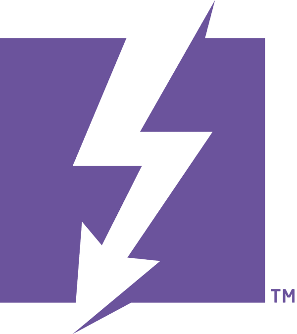 purple thunderbolt logo