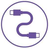 purple cable connection icon