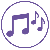 purple hi-res audio icon