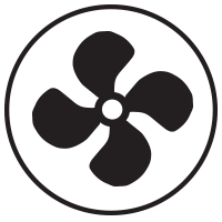 black fan icon