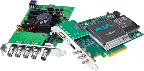 two high-bandwidth pcie cards overlapping each other