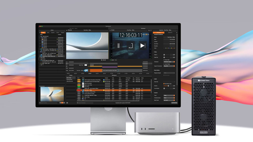 thunderbolt 5 expansion system connected to a mac mini and monitor