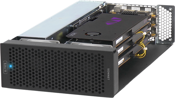 Sonnet Echo III Rackmount Thunderbolt PCIe card expansion system with Avid Pro Tools HDX cards installed