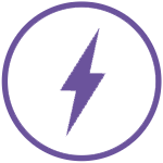 Purple power icon 