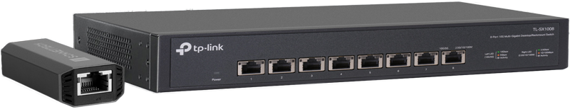 TP-Link TL-SX1008 8-port 10G network switch with Sonnet Solo5G