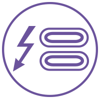 purple thnderbolt ports icon