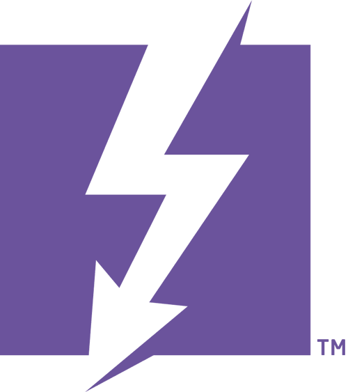 purple thunderbolt logo