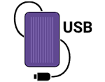 purple usb icon