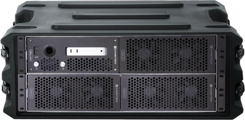 sonnet xmac mini mounted inside of a travel server case