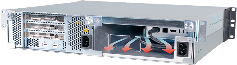 diagram showing the airflow of the sonnet xmac mini
