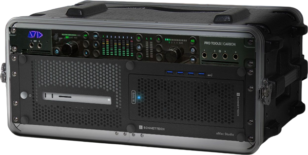 sonnet xmac studio mounted inside of a travel case