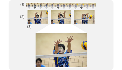 sample images of volleyball players wearing blue and yellow