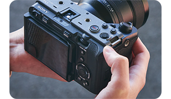 sony fx3 rear view being used by filmmaker