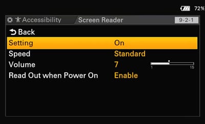 accessibility features interface