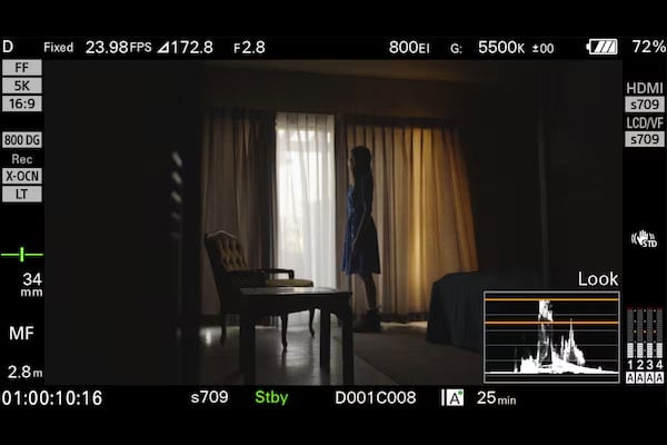 sony fx5 monitoring interface