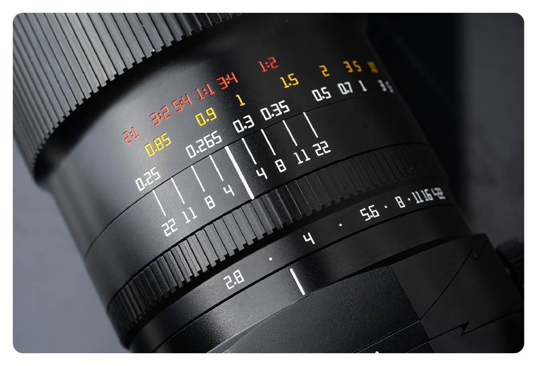 close up of the ttartisan macro lens aperture ring