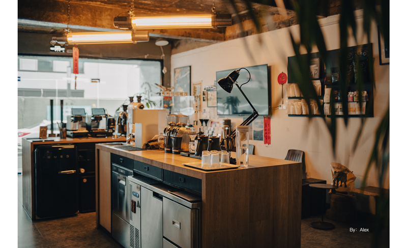 sample photograph of coffee shop bar table