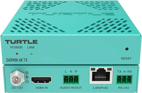 front and back view of the Turtle AV Darwin 4K tx