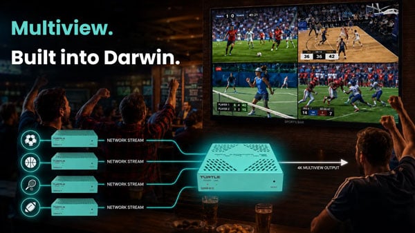 multiview workflow chart for the Turtle AV Darwin 4K eco system