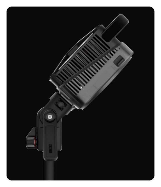 zhiyun cob led light adjusted at an angle