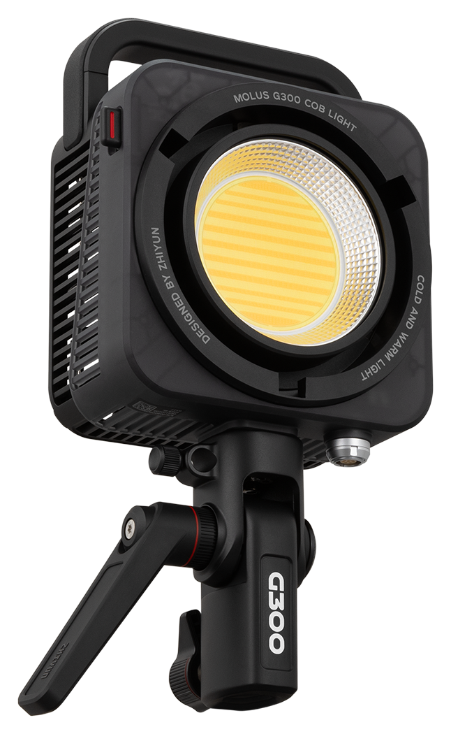 angled front view of the zhiyun cob led light