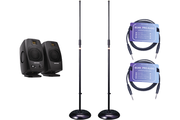 ADAM Audio - D3V (Black) Desktop Monitors with Stands and Cables