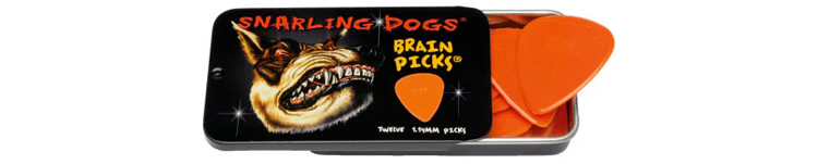 D'Andrea - 1.0mm Snarling Dog Brain Picks 12 Piece Pick Tin