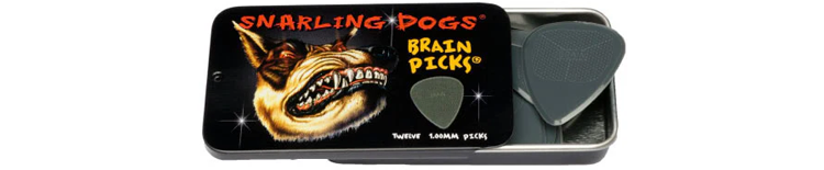 D'Andrea - 1.0mm Snarling Dog Brain Picks 12 Piece Pick Tin