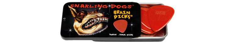 D'Andrea - 0.73mm Snarling Dog Brain Picks 12 Piece Pick Tin