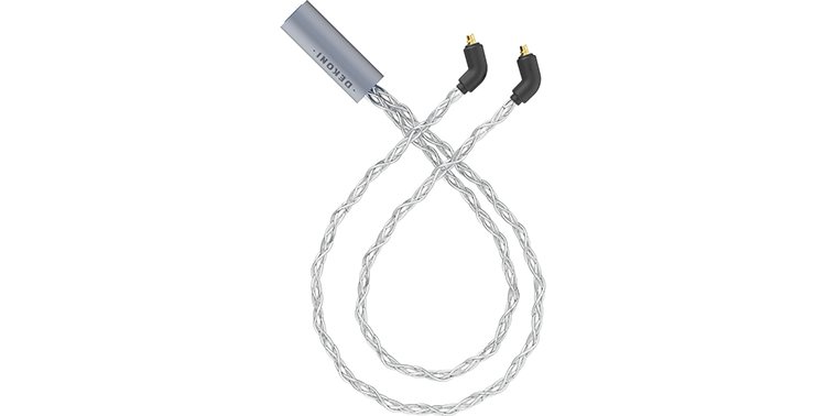 Dekoni Audio Ensemble Y-Split MMCX IEM Connectors with Silver Plated Copper Braided Cable 
