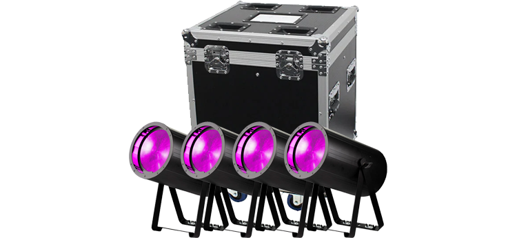 LEDJ 150W COB RGBL Zoom Par & Flight Case Bundle