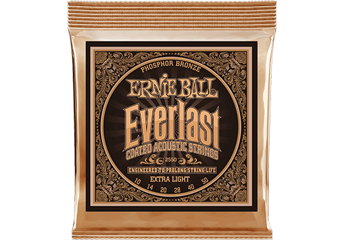 Everlast Extra Light Coated Phosphor Bronze Acoustic Guitar Strings (10-50)