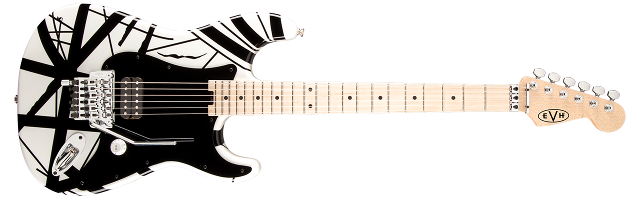 EVH Striped Series White with Black Stripes