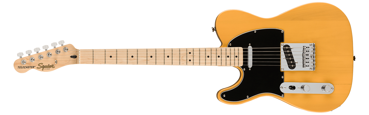 Squier Affinity Telecaster, Maple Fingerboard, Black Pickguard, Butterscotch Blonde