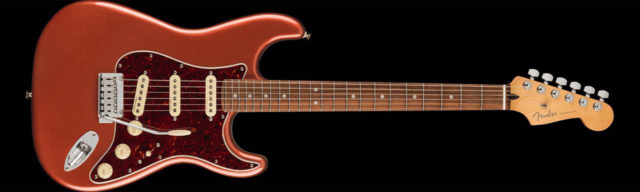 Fender Player Plus Stratocaster® , Pau Ferro Fingerboard, Aged Candy Apple Red