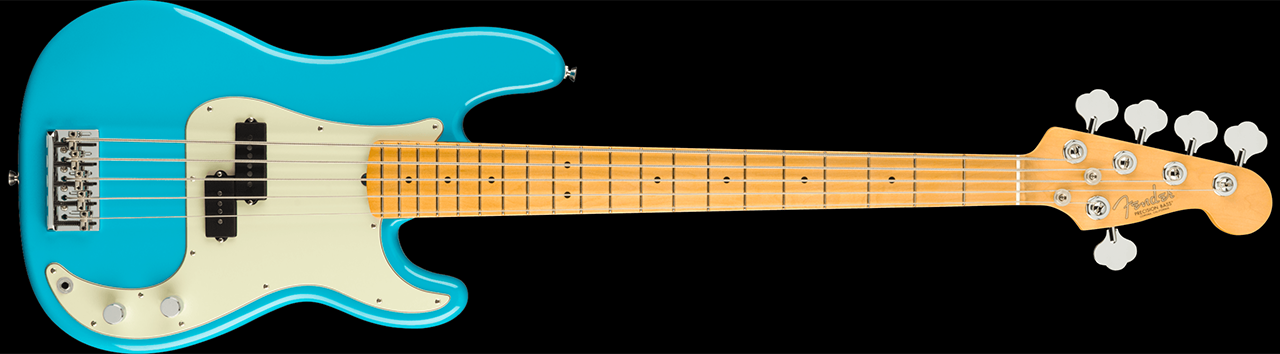 American Professional II Precision Bass V (Miami Blue)