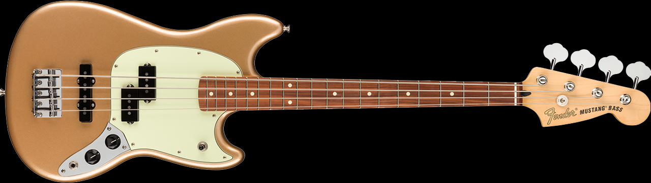 Player Mustang Bass PJ Firemist Gold